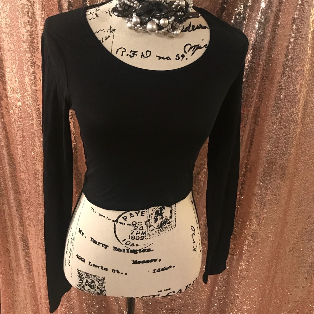 New Express Black Crop Top